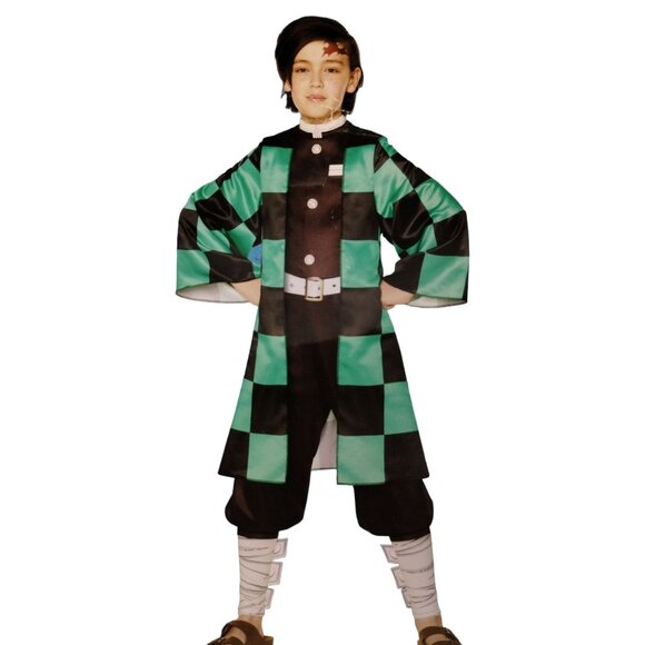 InSpirit Designs Boys M (8) Demon Slayer Tanjiro Jumpsuit and Belt Costume - Picture 1 of 9